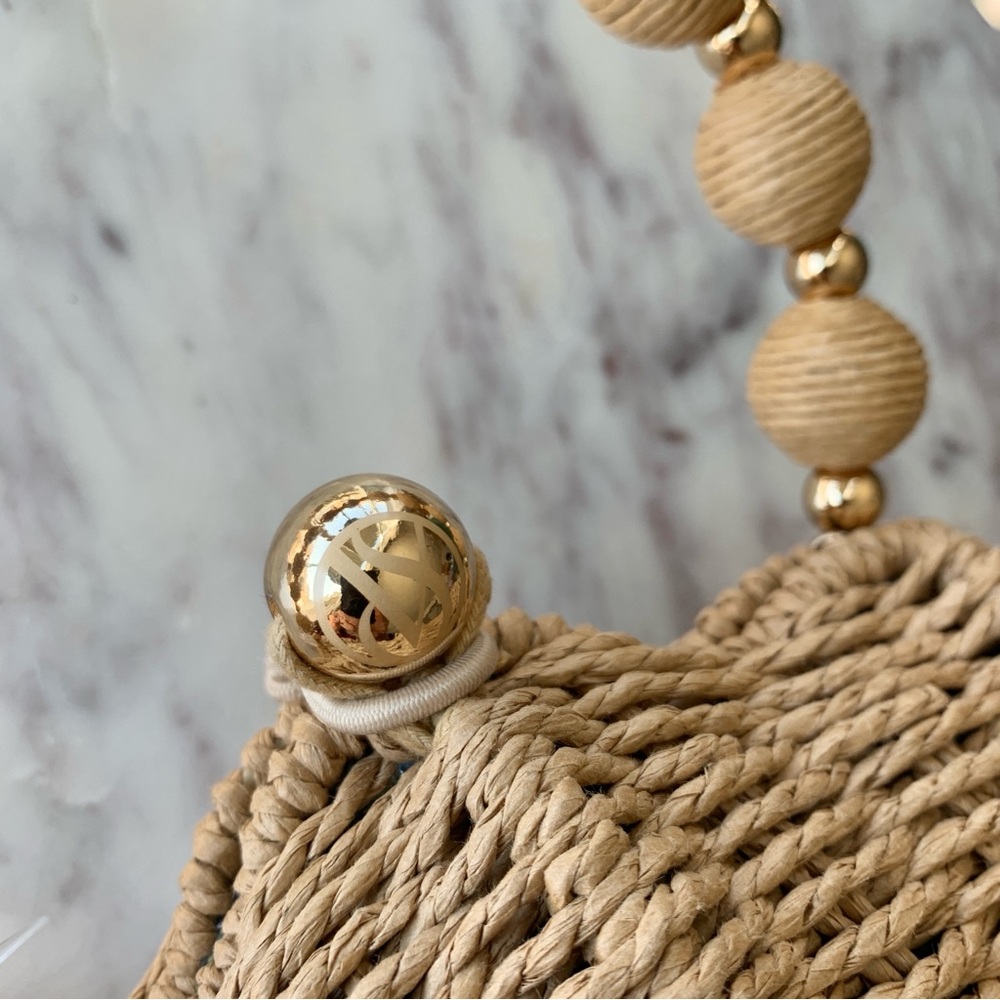 🐚 Victoria’s Secret Seashell Shaped Woven Raffia Straw Clamshell Basket Bag - Picture 5 of 11